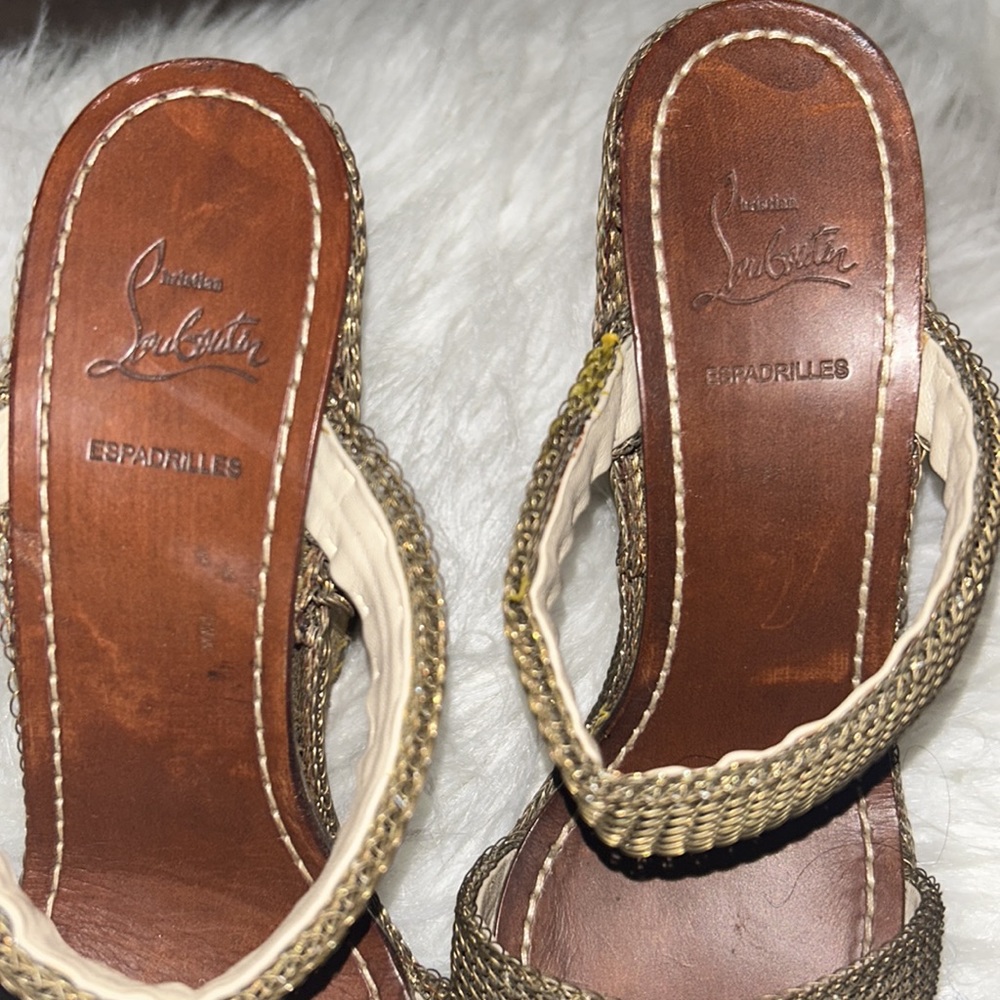 LOUIS VUITTON CADENA WEDGE ESPADRILLES SANDALS - Picture 10 of 15